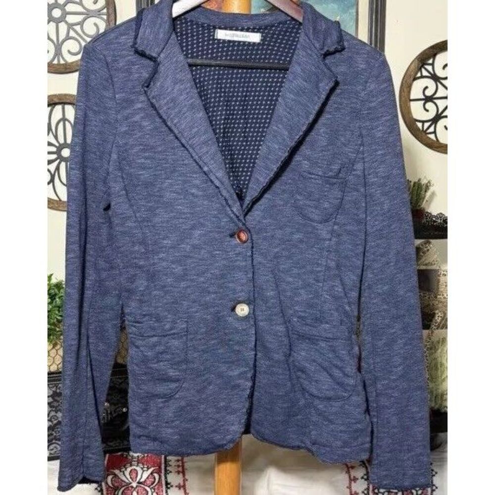 Patchwork BeTween Elbow Colorful Button Blazer Jr Sz Large Blue‎ Country Cottage
